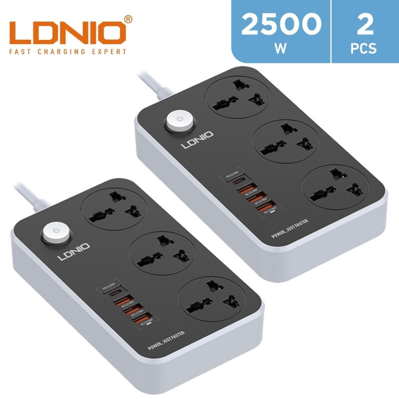 Ldnio 3 Sockets/usb Surge Protected Power Strip For Charging