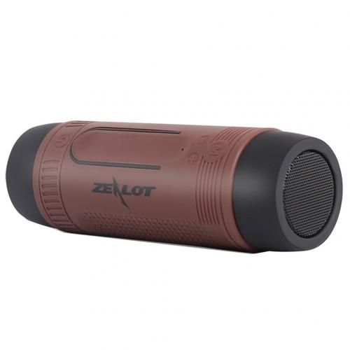 Zealot S1 Sport Music Outdoor Wireless Bluetooth Speaker With Flashlight Brown
