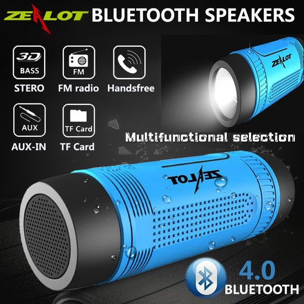 Zealot S1 Sport Music Outdoor Wireless Bluetooth Speaker With Flashlight Blue